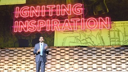 Photo of a speaker on stage